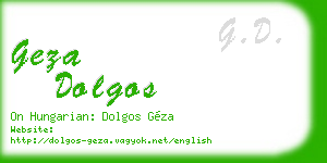 geza dolgos business card